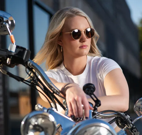 Picture of girl on motorcycle