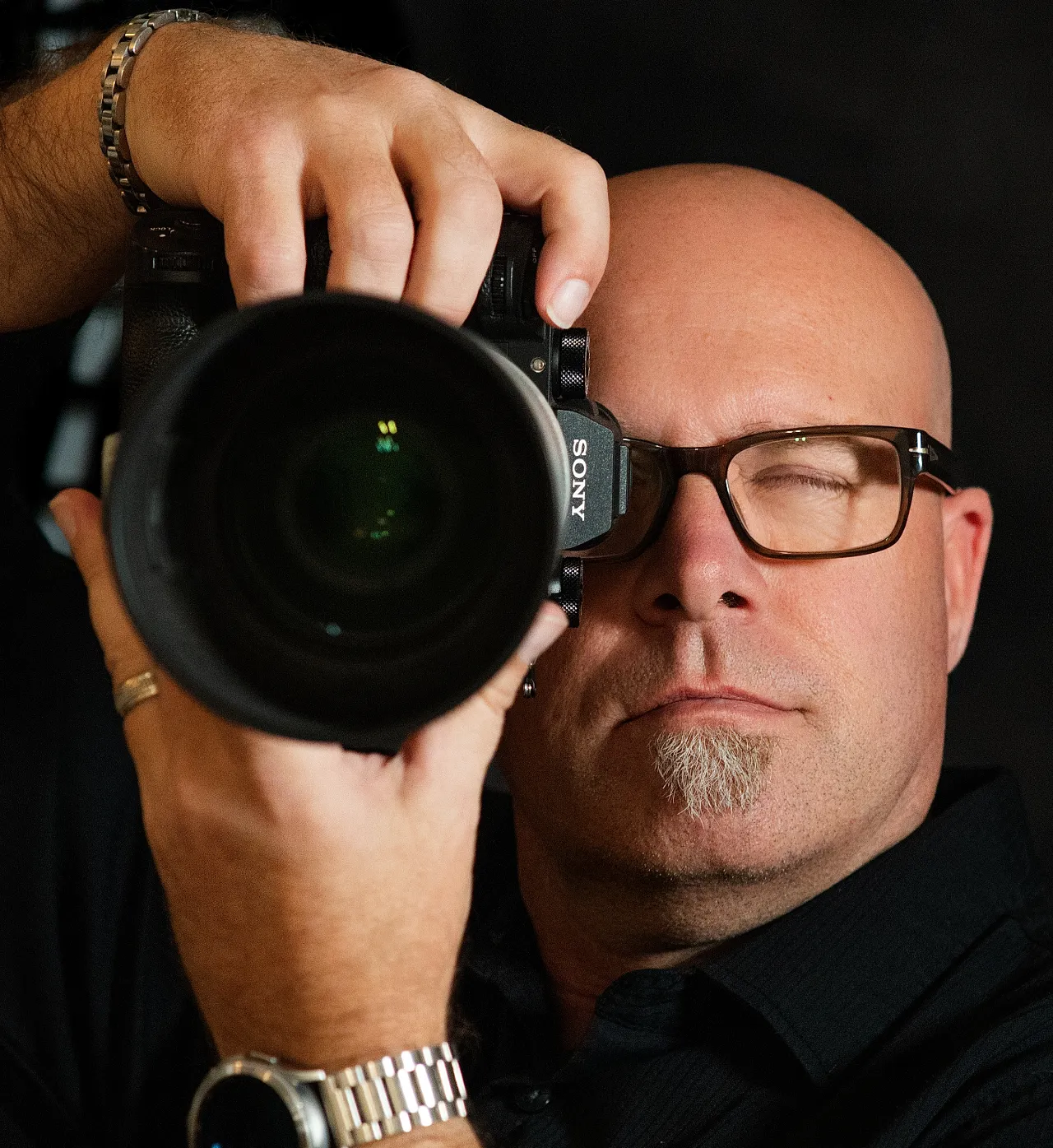 Close up of Mike and his camera